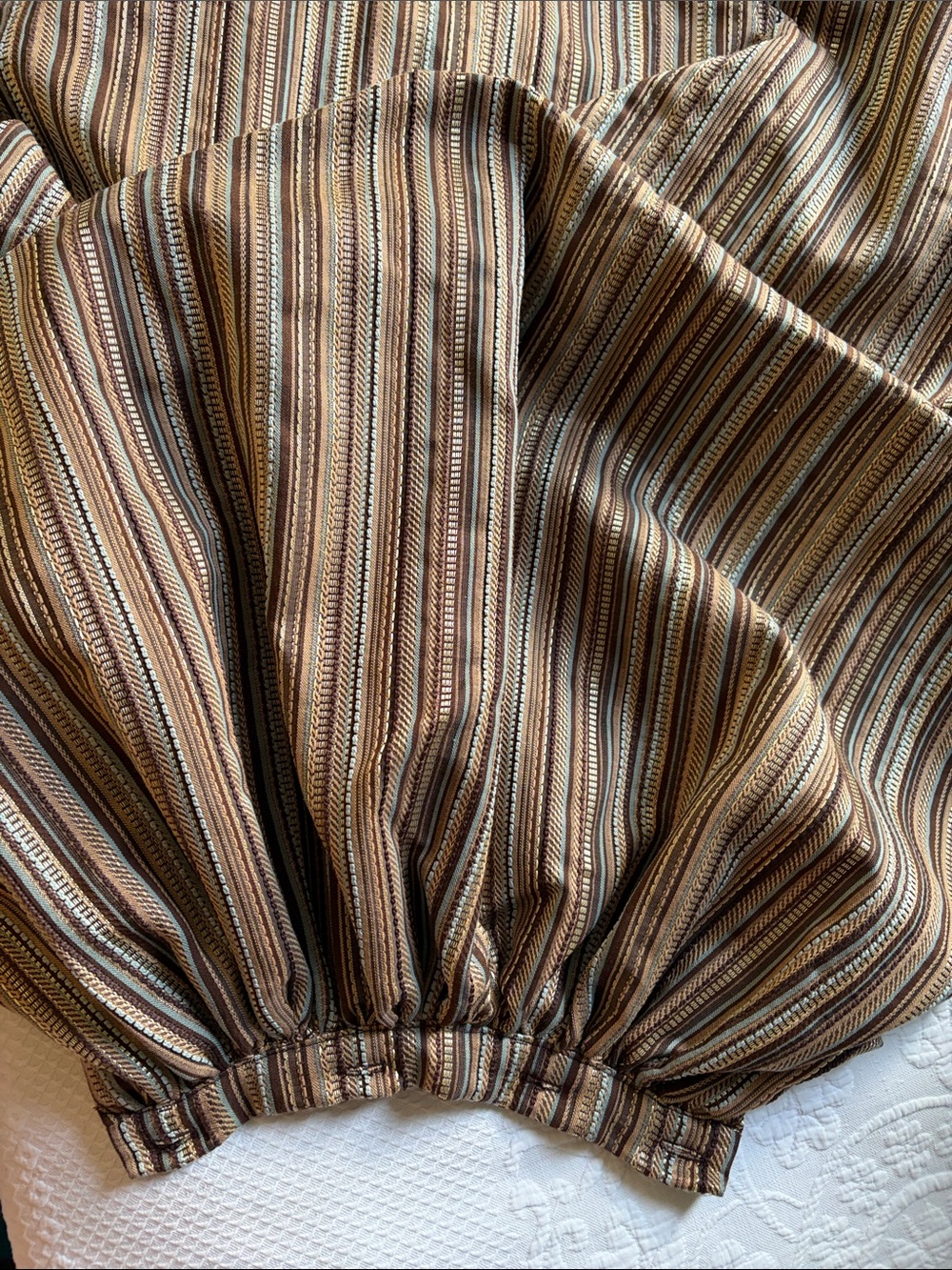 Period colonial costume dress in ice blue and brown - Picture 8 of 12